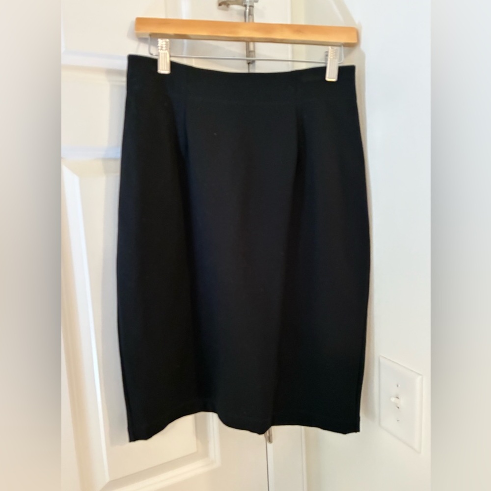 Eileen Fisher Classic Black Ponte Knit  Women's Pencil Skirt S